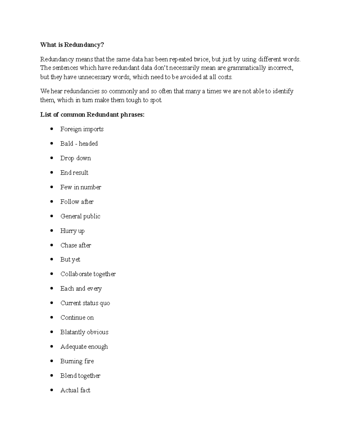 Redundancy Errors - CXC Preparation Past Papers for English - What is ...