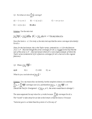 Calc 2; Representation of Series as Power Series - yes no E. tin :* no ...