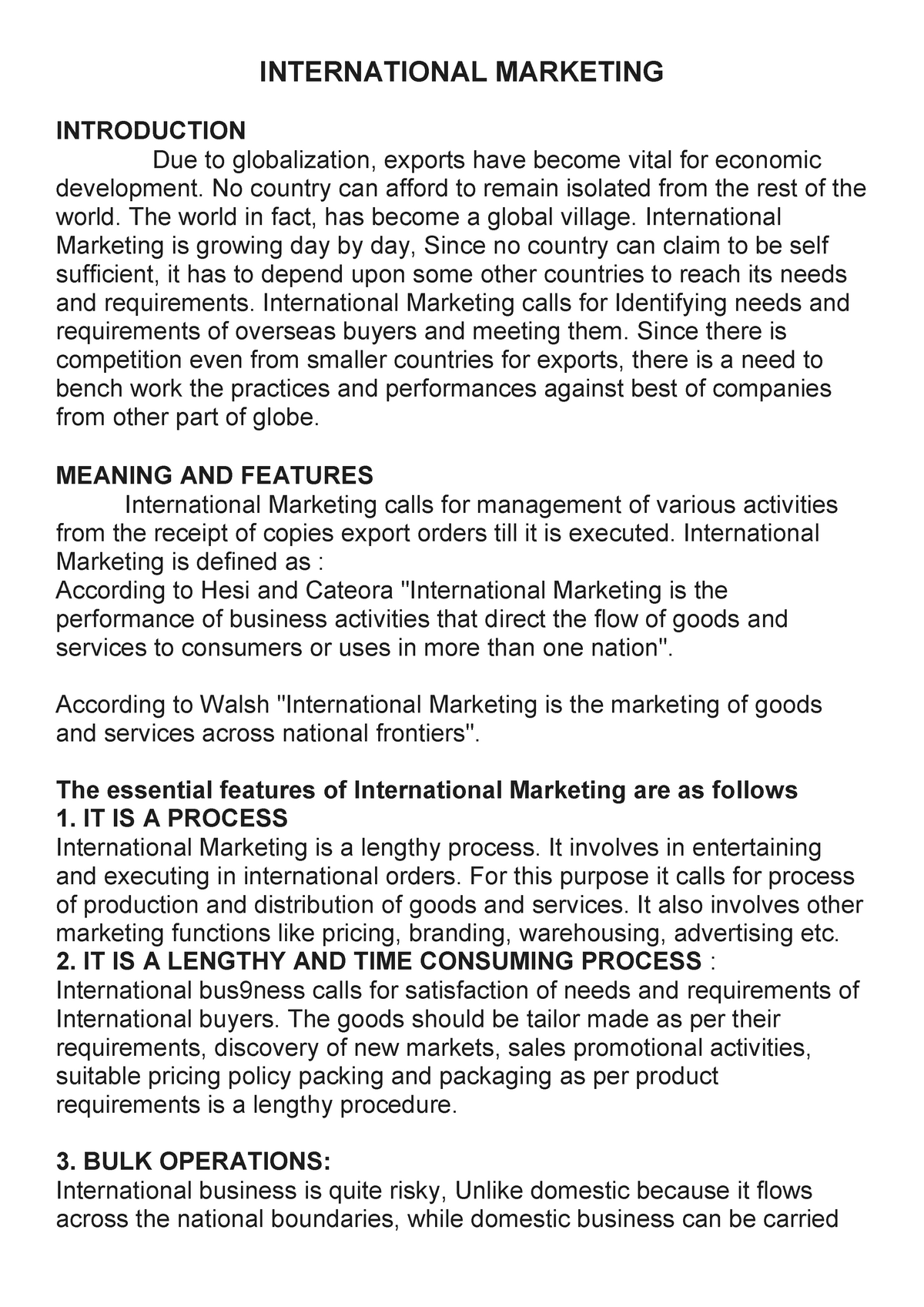 essay questions on international marketing