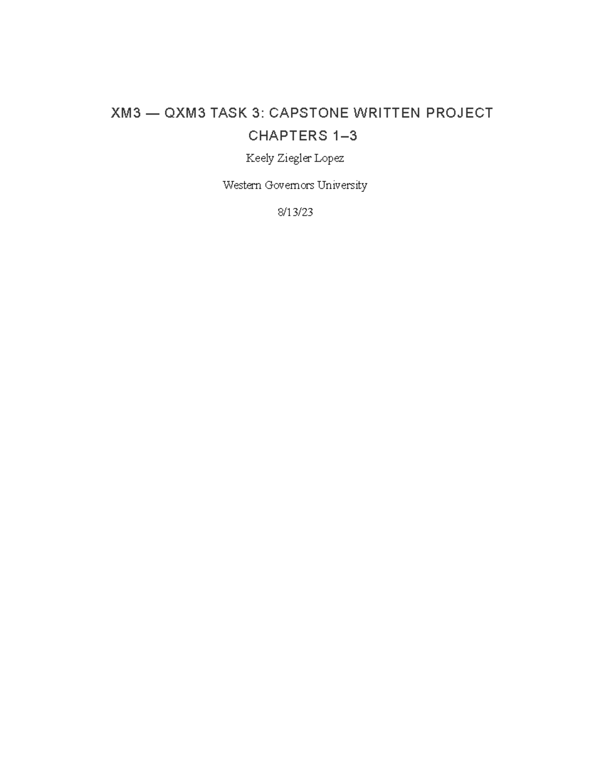 capstone project chapters