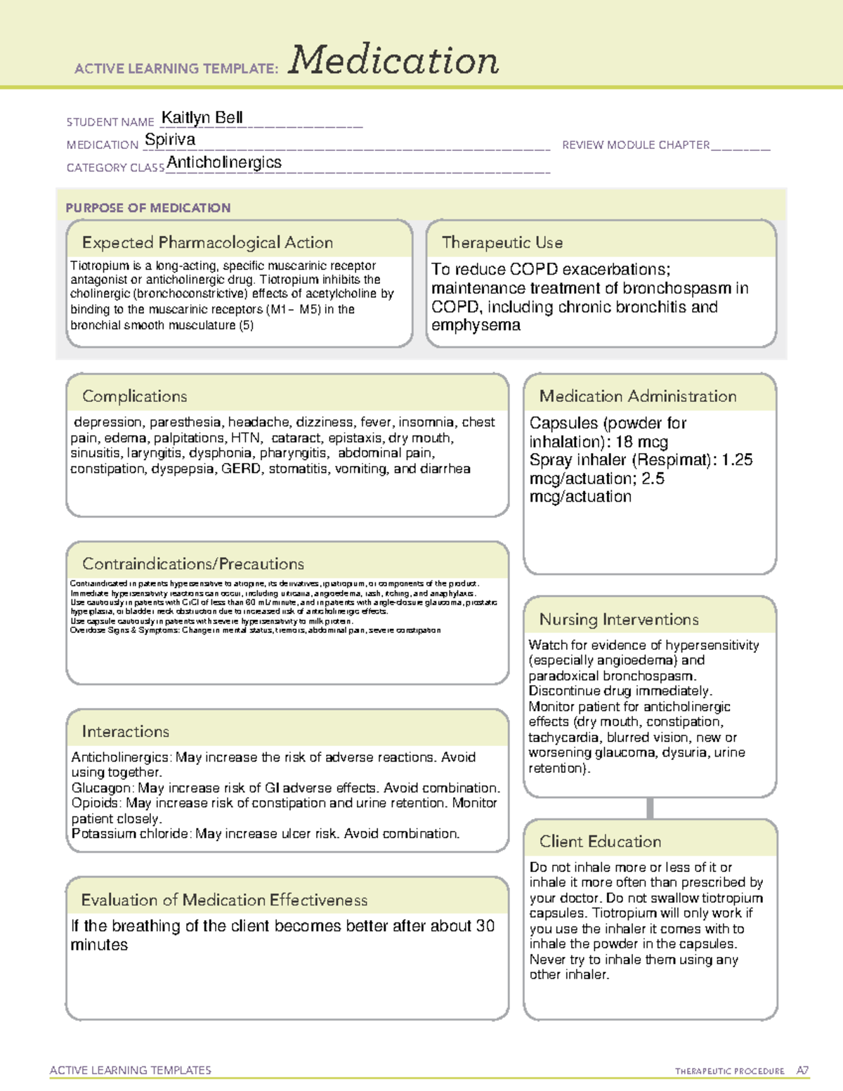 Spiriva - Drug Cards - ACTIVE LEARNING TEMPLATES THERAPEUTIC PROCEDURE ...