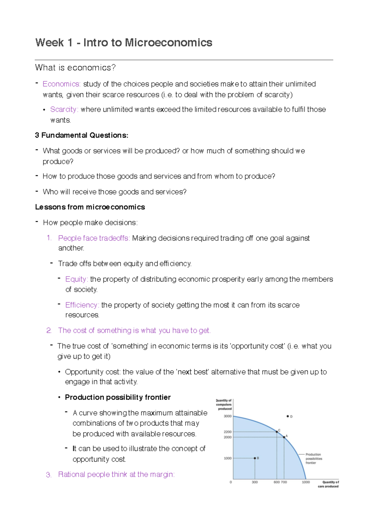 Microeconomics Complete Subject Notes With Diagrams - Week 1 - Intro To ...