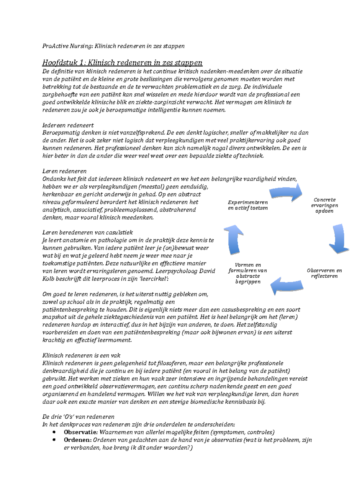 Samenvatting Proactive Nursing - ProActive Nursing: Klinisch Redeneren ...