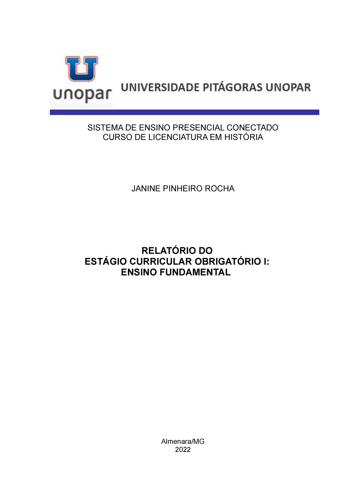 Estágio I ensino fundamental anos finais (História)