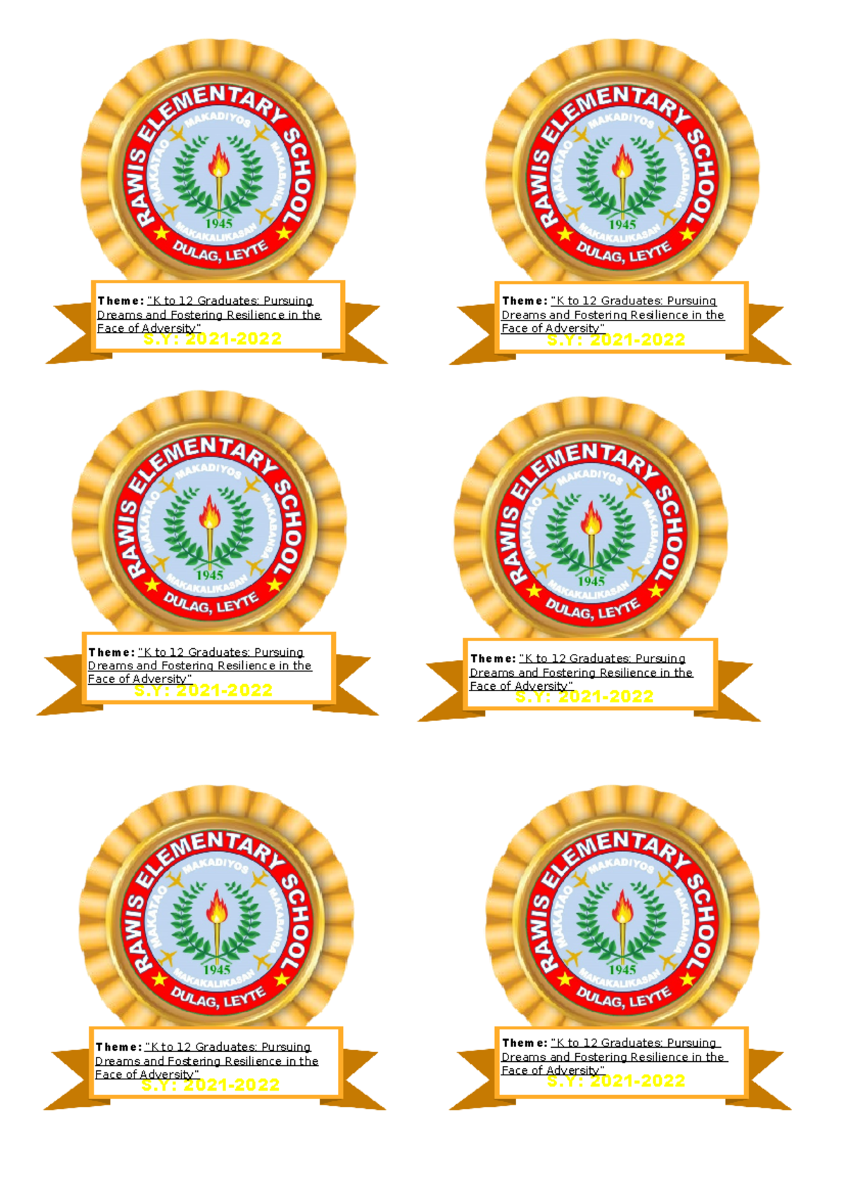 Ribbon Heads - S: 2021- Theme: “K to 12 Graduates: Pursuing Dreams and ...
