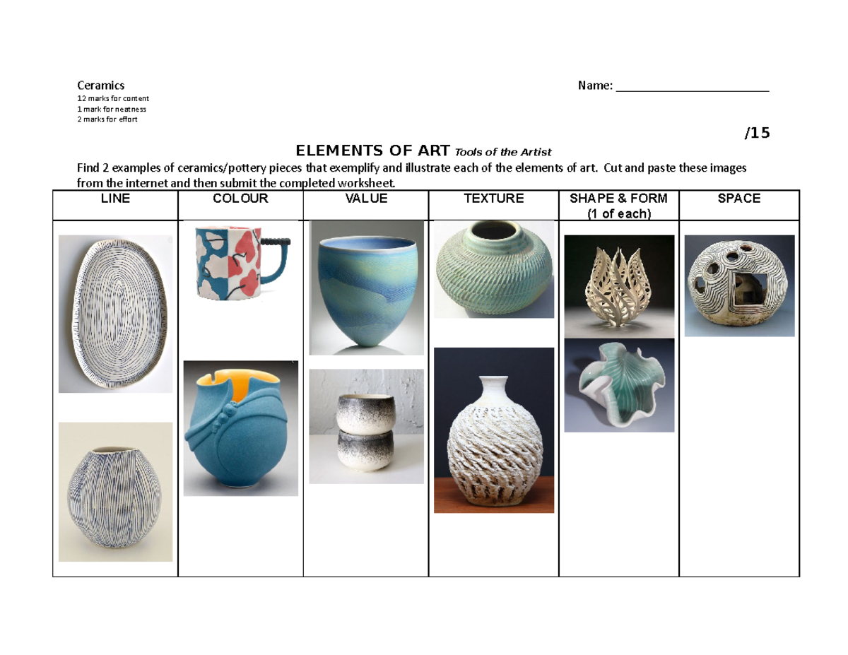 Ceramics E&P Chartsdocx terms and compare Ceramics Name ________________________ 12 marks