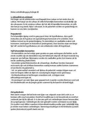 Samenvatting Kleine Ontwikkelingspsychologie 1 Rita Kohnstamm ...