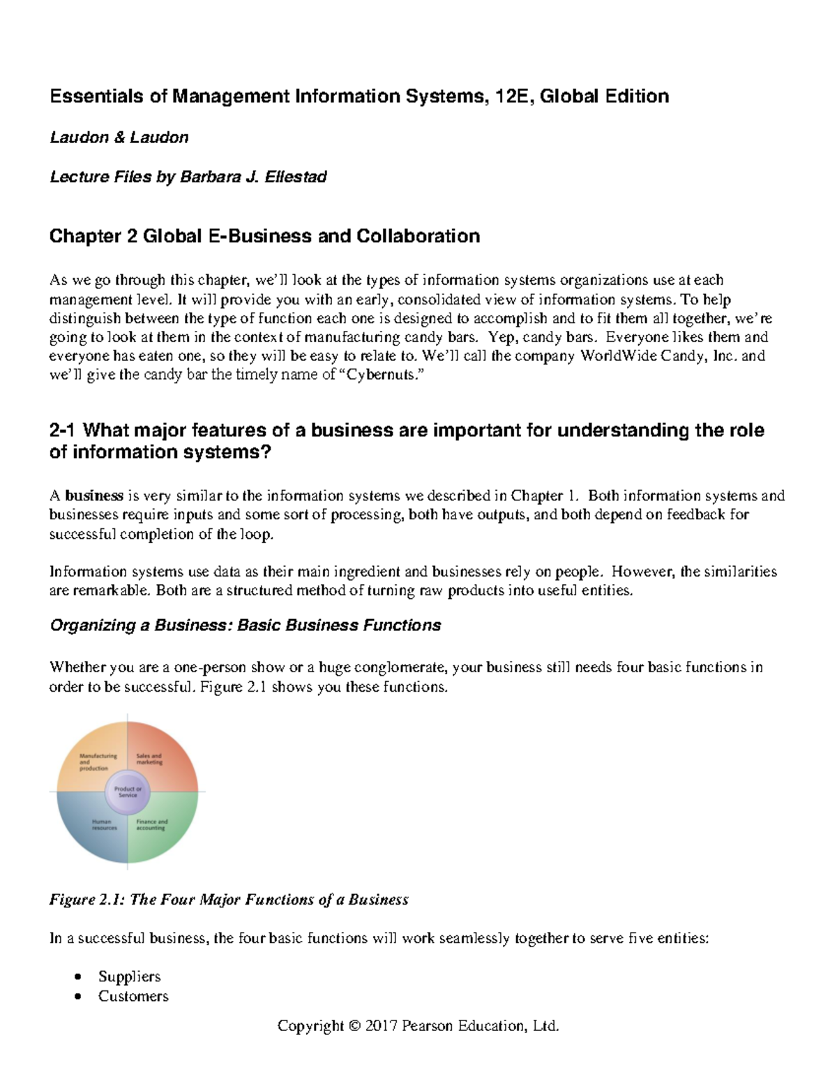 Chapter 02 lecture notes MIS 3301 - Essentials of Management ...