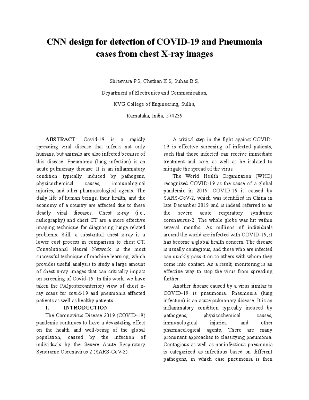 CNN design for detection of Covid-19 cases from chest X-ray - CNN ...
