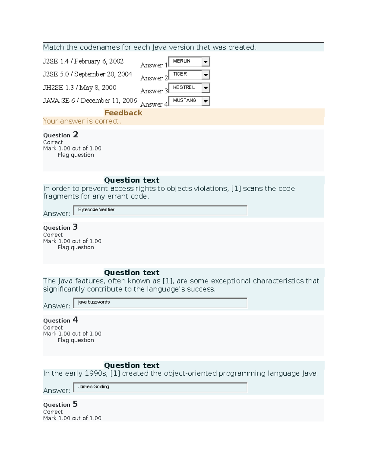 oop-match-the-codenames-for-each-java-version-that-was-created-j2se-1