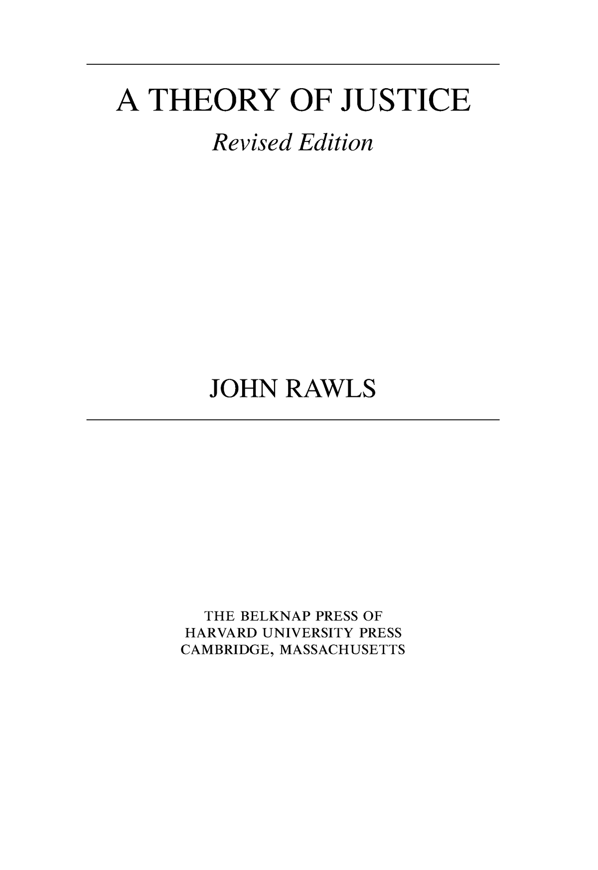 John Rawls, A Theory Of Justice (Chapter VI) - A THEORY OF JUSTICE ...