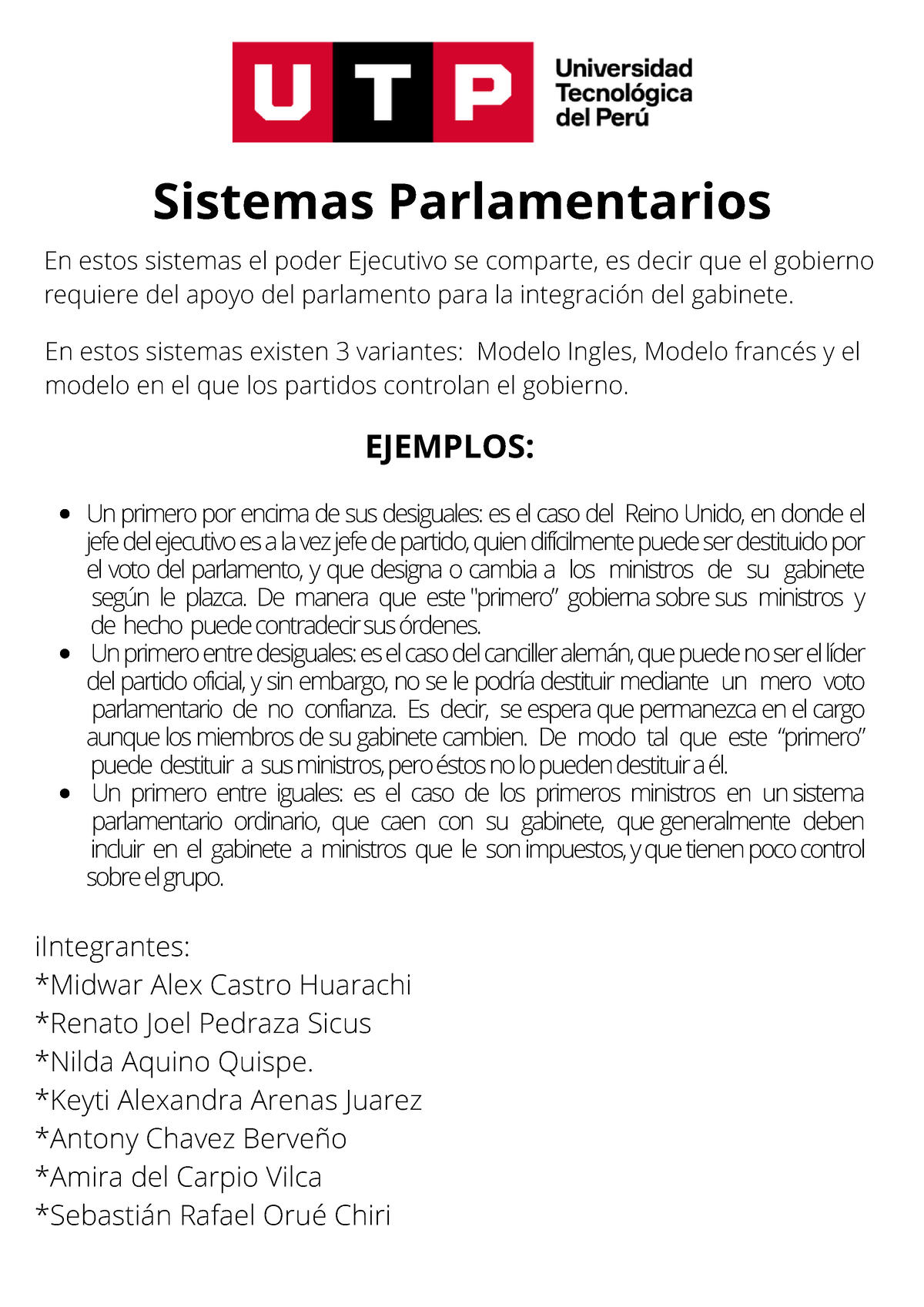 Sistema Parlamentario - Sistemas Parlamentarios En Estos Sistemas ...