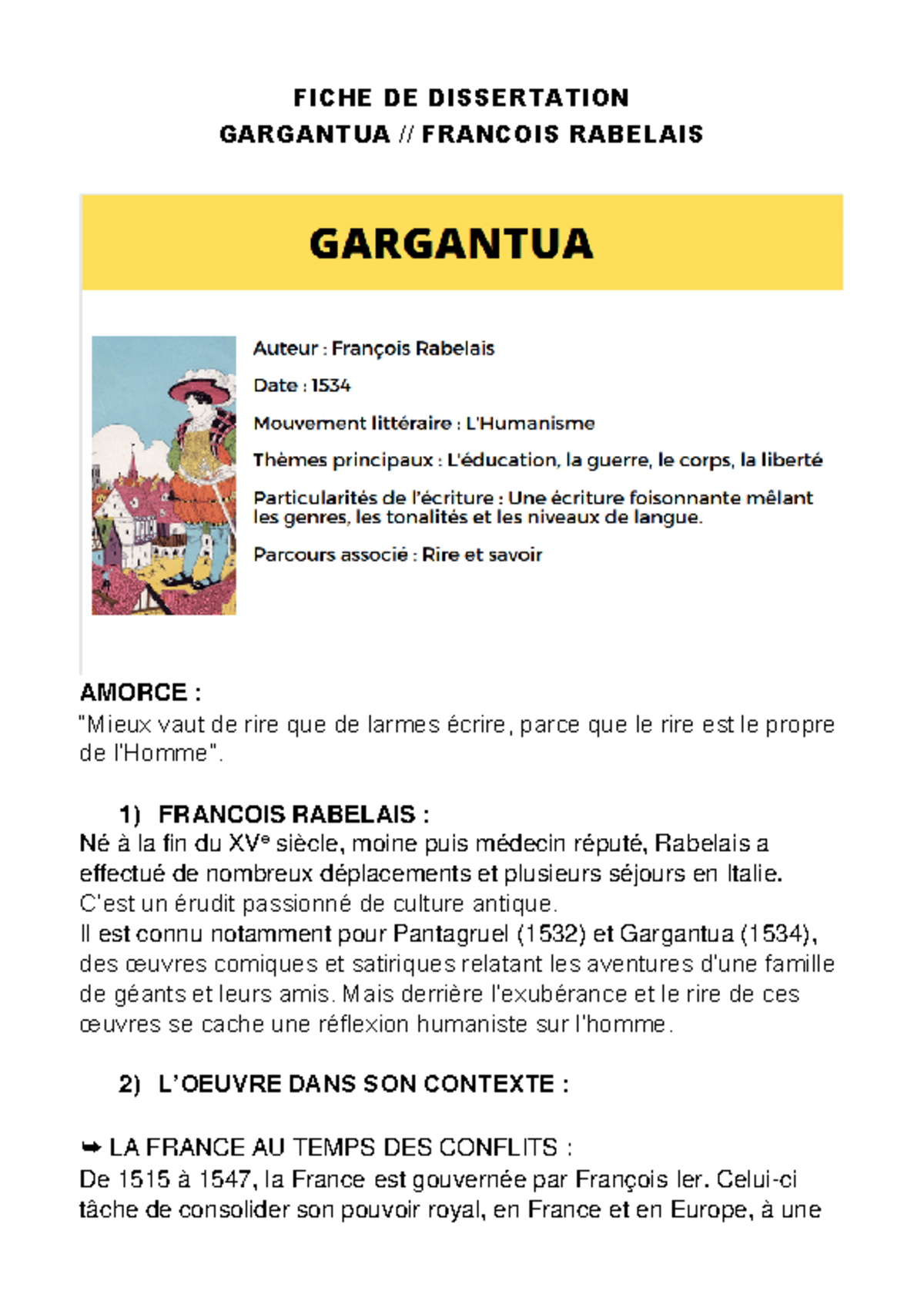 argument dissertation gargantua