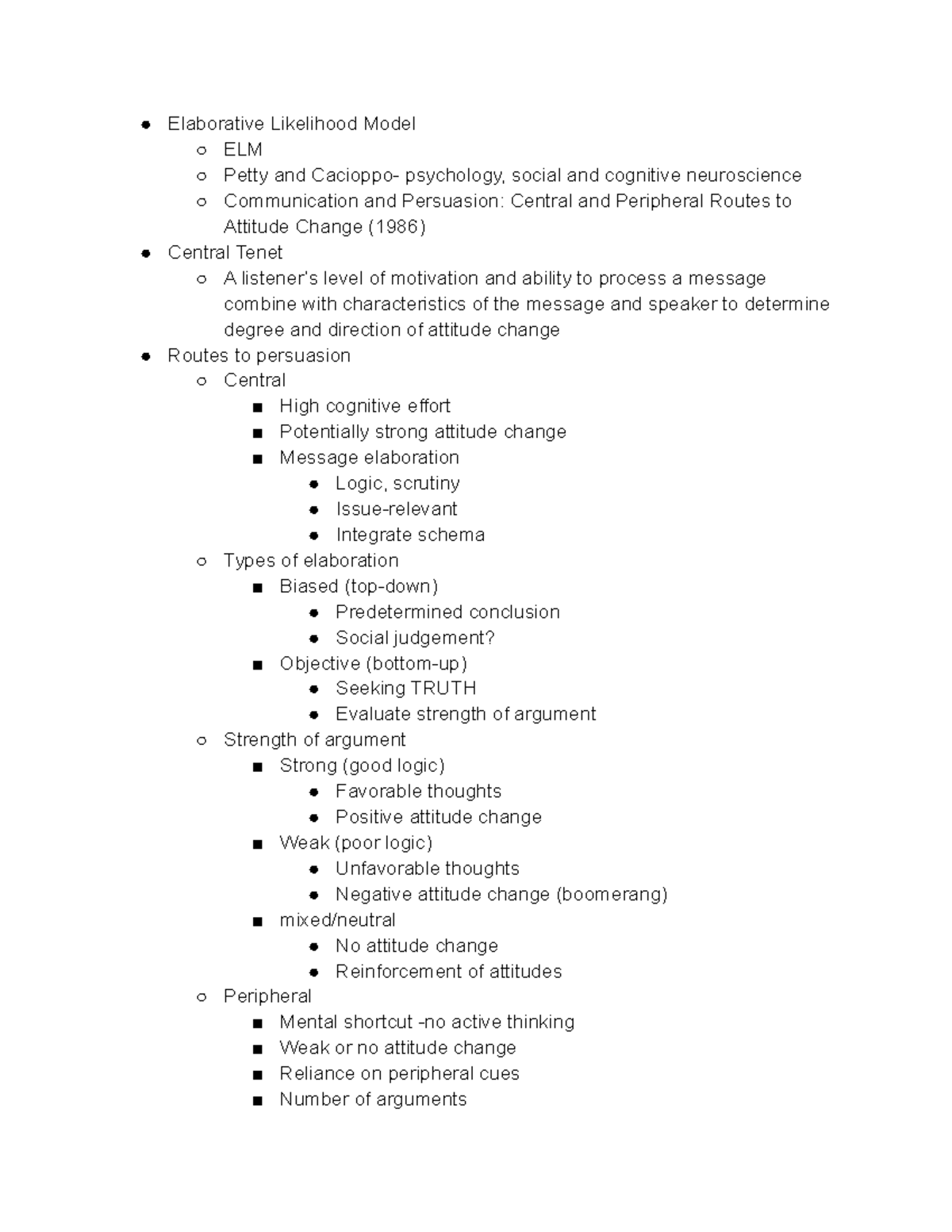 Elaborative Likelihood Model - Studocu