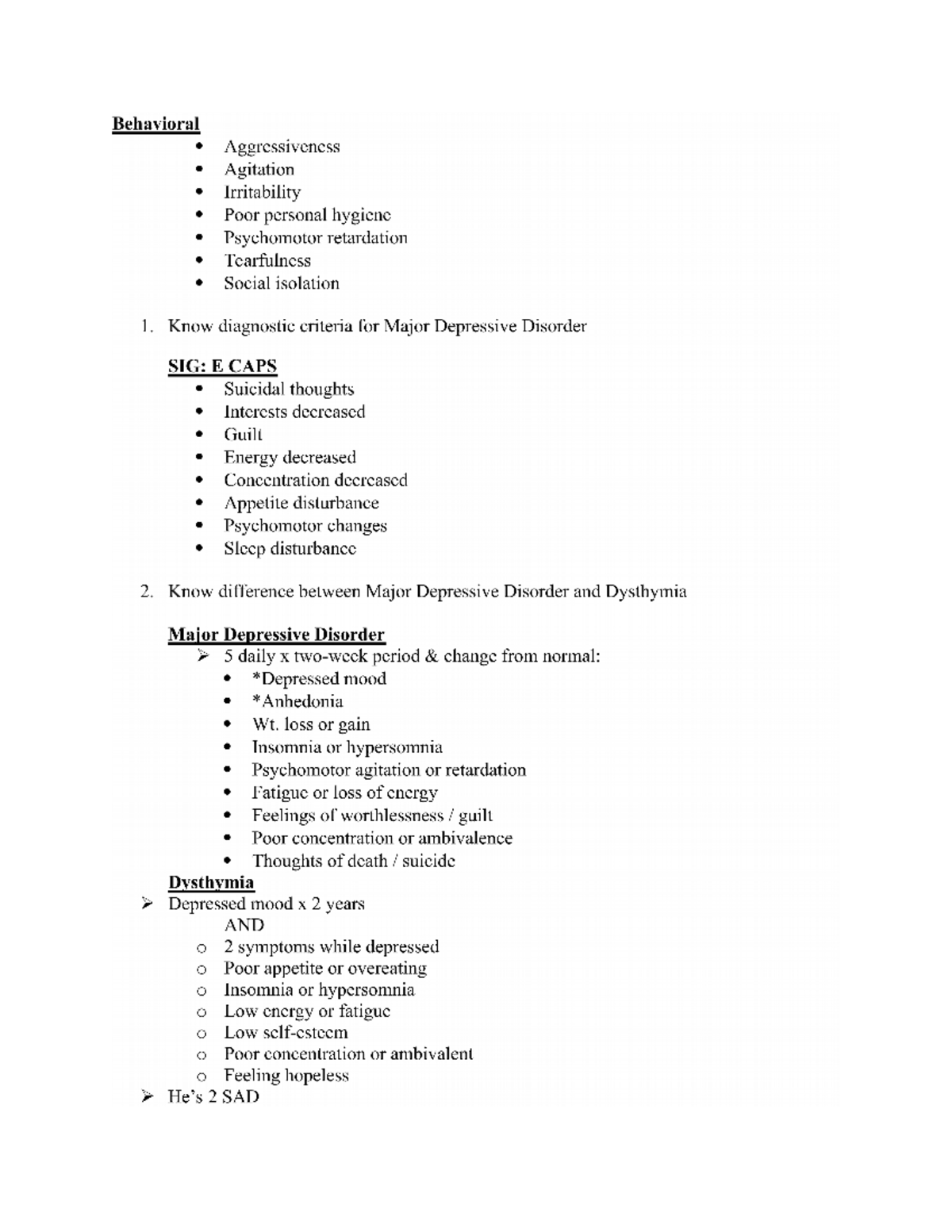 MH study guide 1 - NRSE 3090 - Studocu