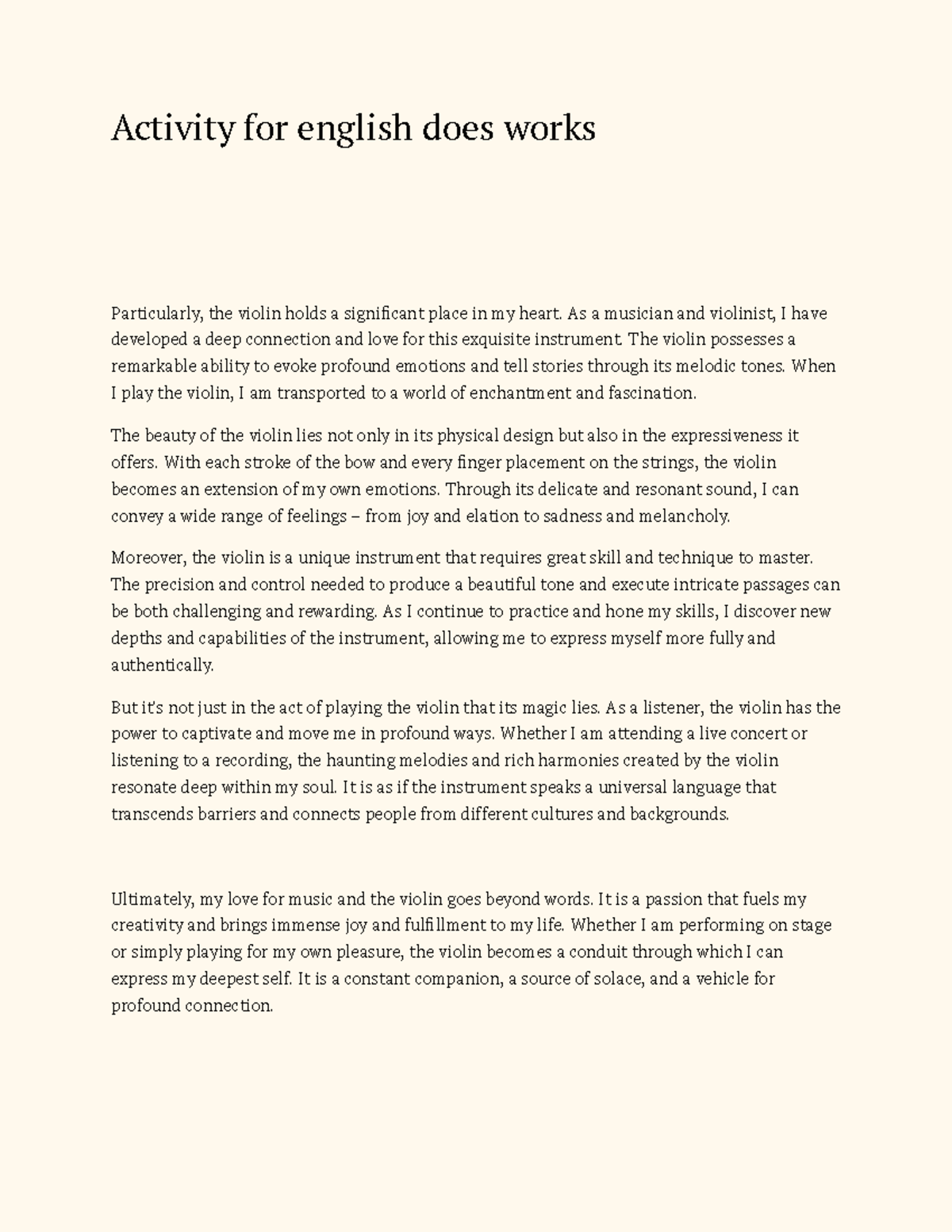 Apuntes de clase no doy mas info Activity for english does works