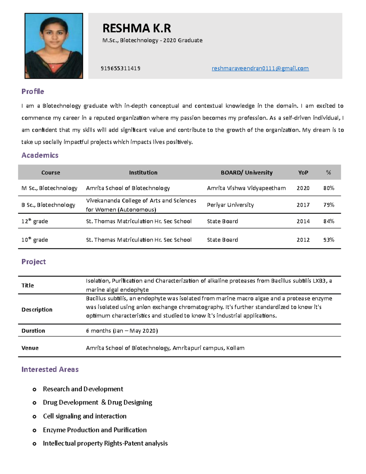 Resume. Reshma K R - Notes - 17CMP057 - Lough - Studocu