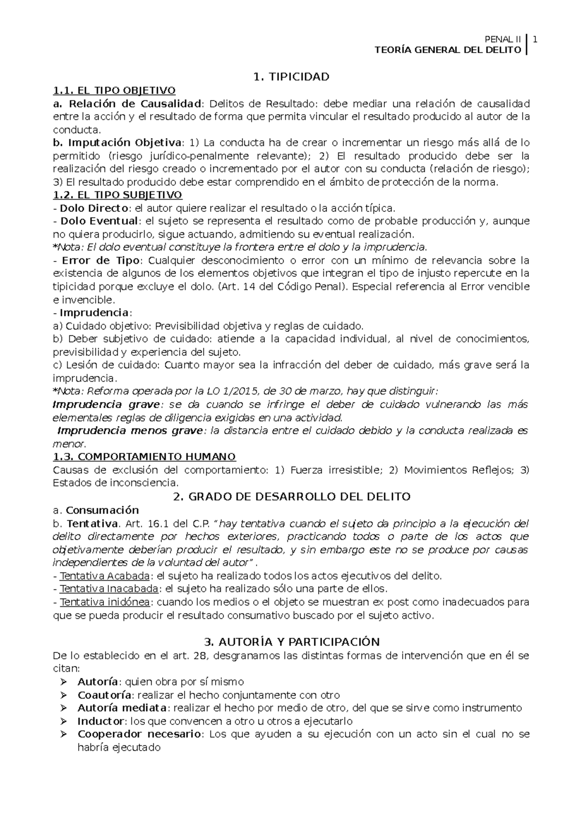 Esquema Penal Ii Penal Ii TeorÍa General Del Delito 1 Tipicidad 1 El Tipo Objetivo A 0407