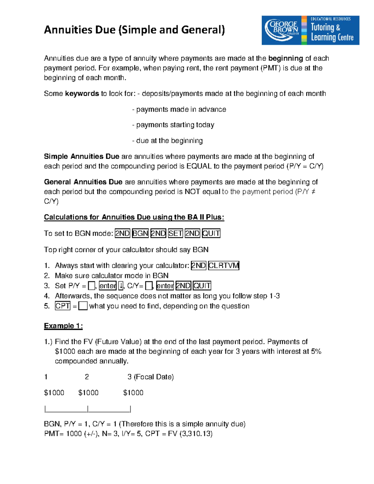 Annuities due simple and general - Annuities Due (Simple and General ...