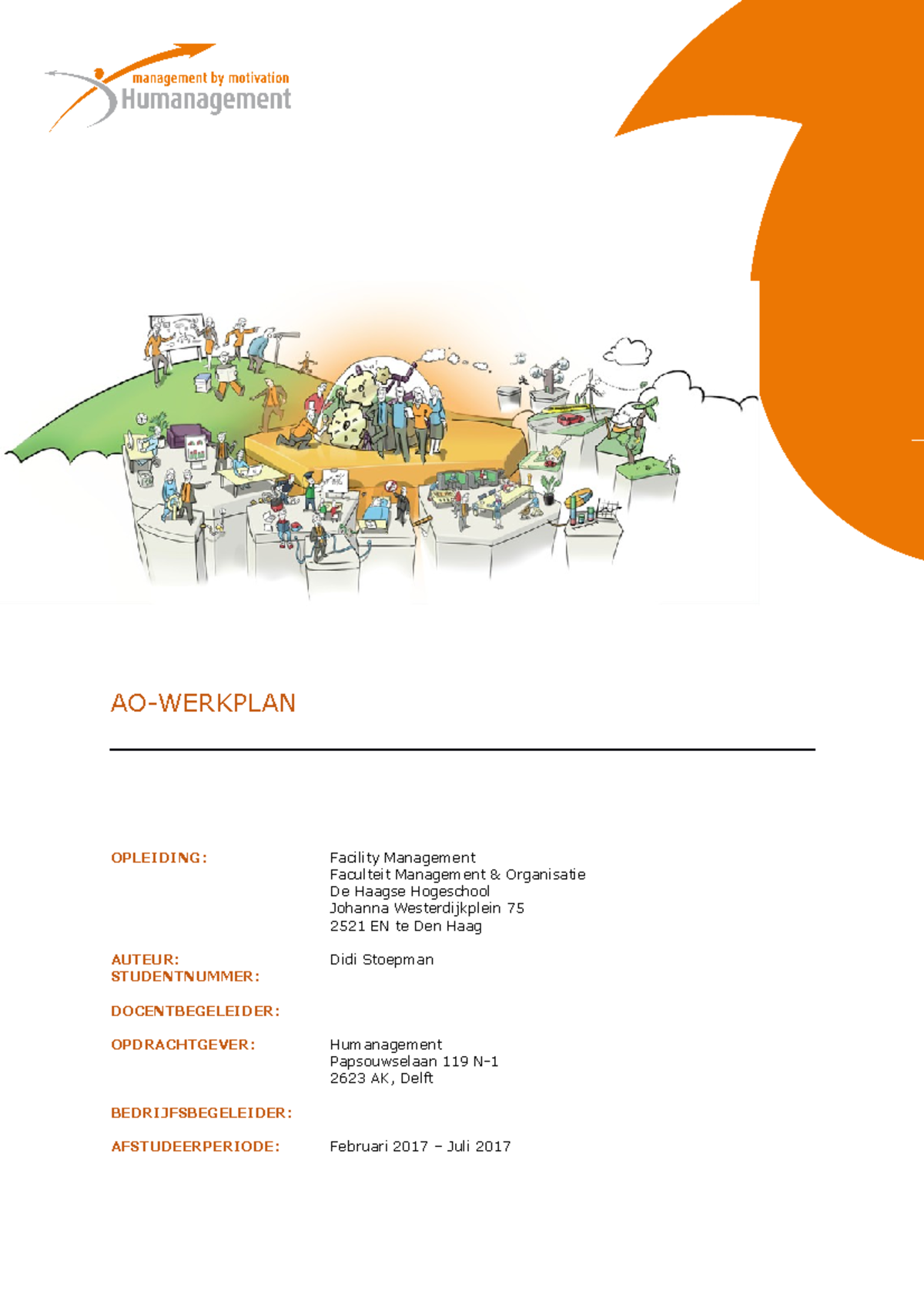 AO Werkplan - Voorbeeld 1 - AO-WERKPLAN OPLEIDING: Facility Management ...