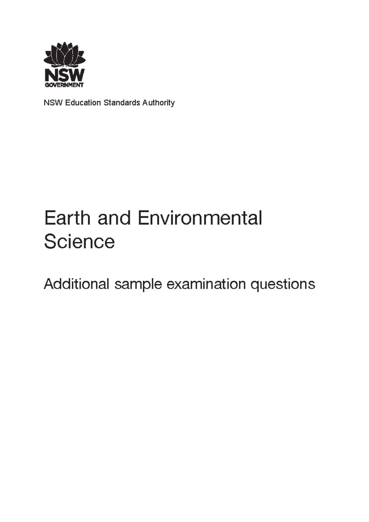 +earth and enviromental science 2017 additional sample hsc questions