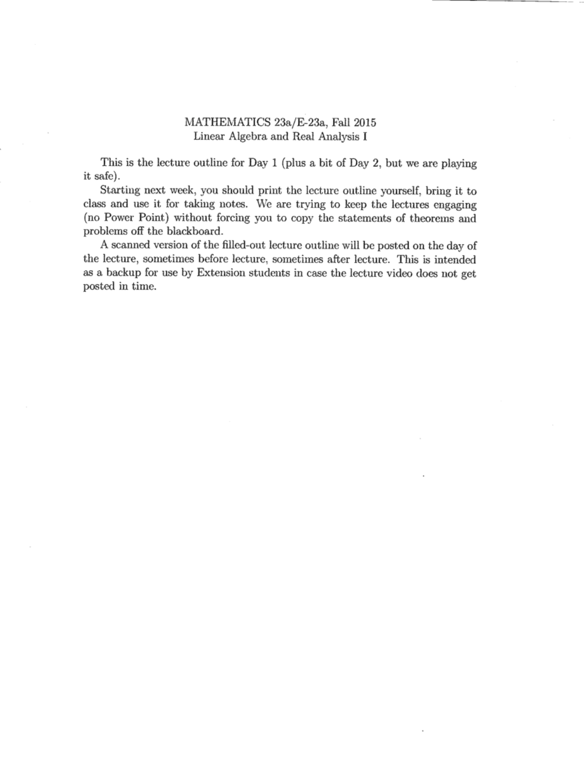 Lecture 1 Week 1-1 - Sets - Math 23a - Studocu