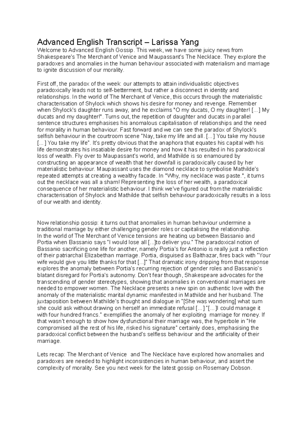 Mo V Sample 06 - Transcript - Advanced English Transcript – Larissa ...