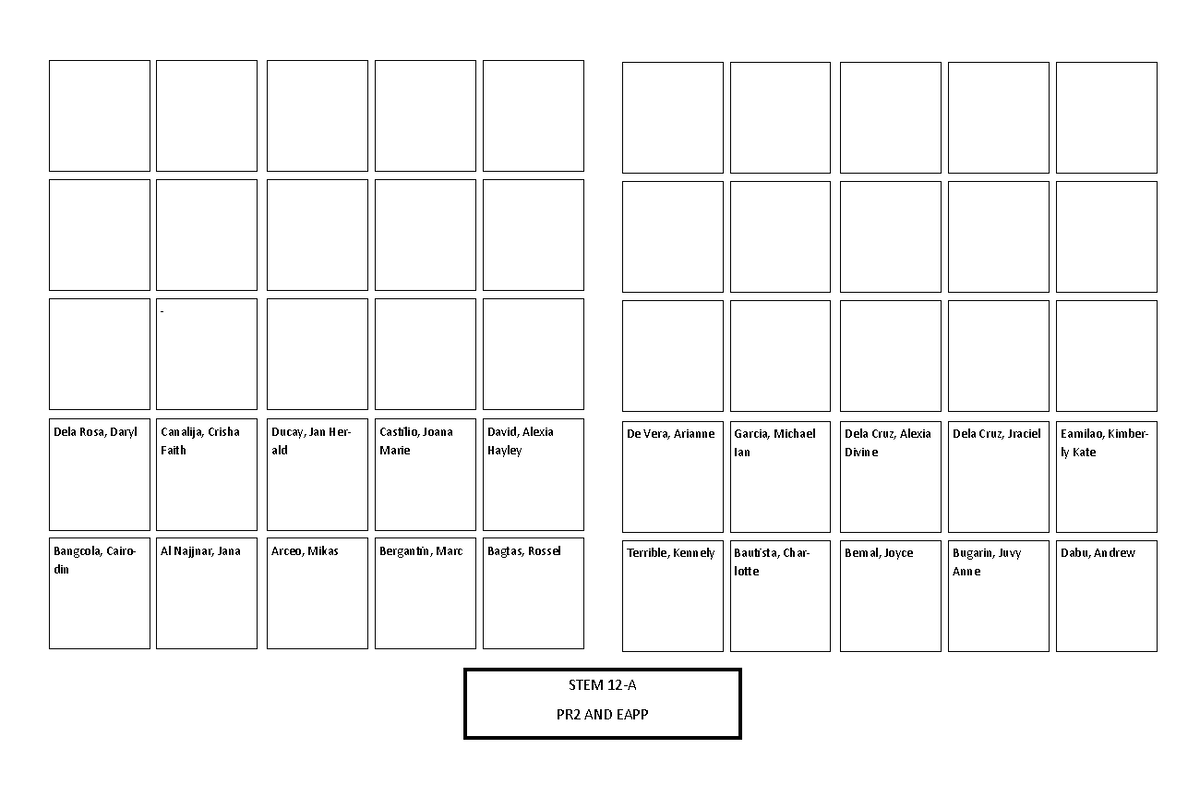 Seat Plan 23-24 - Seat Plan - Stem 12-a Pr2 And Eapp Bangcola, Cairo 