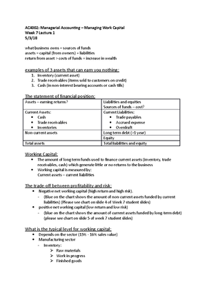 Template+Week+9 - managerial accounting Income Statement and Financial ...