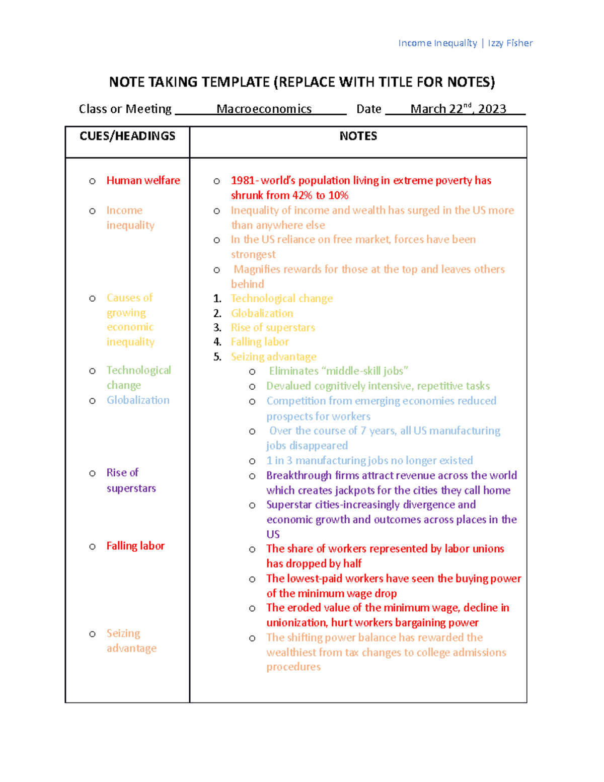 Note+Taking+Cornell+Method+Template+1 - Income Inequality | Izzy Fisher ...