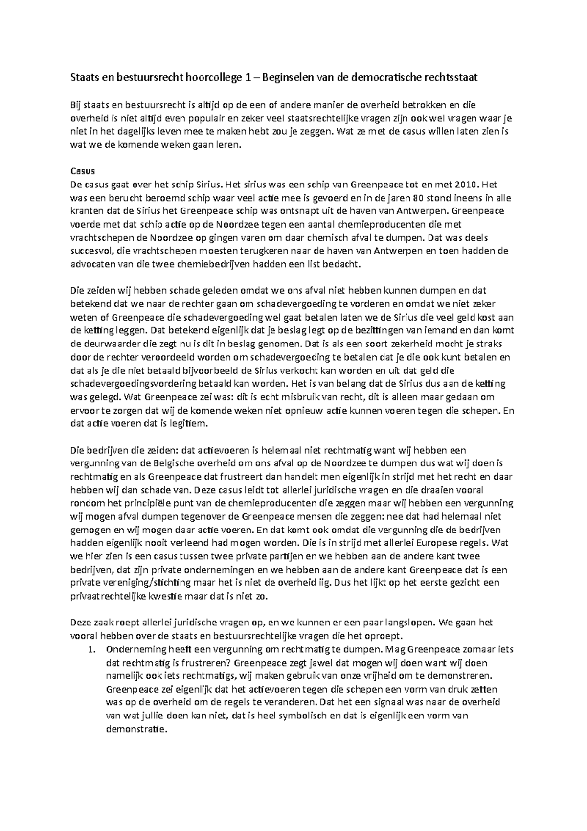 Staats En Bestuursrecht Hoorcollege 1 Jaar 2021 - Staats En ...