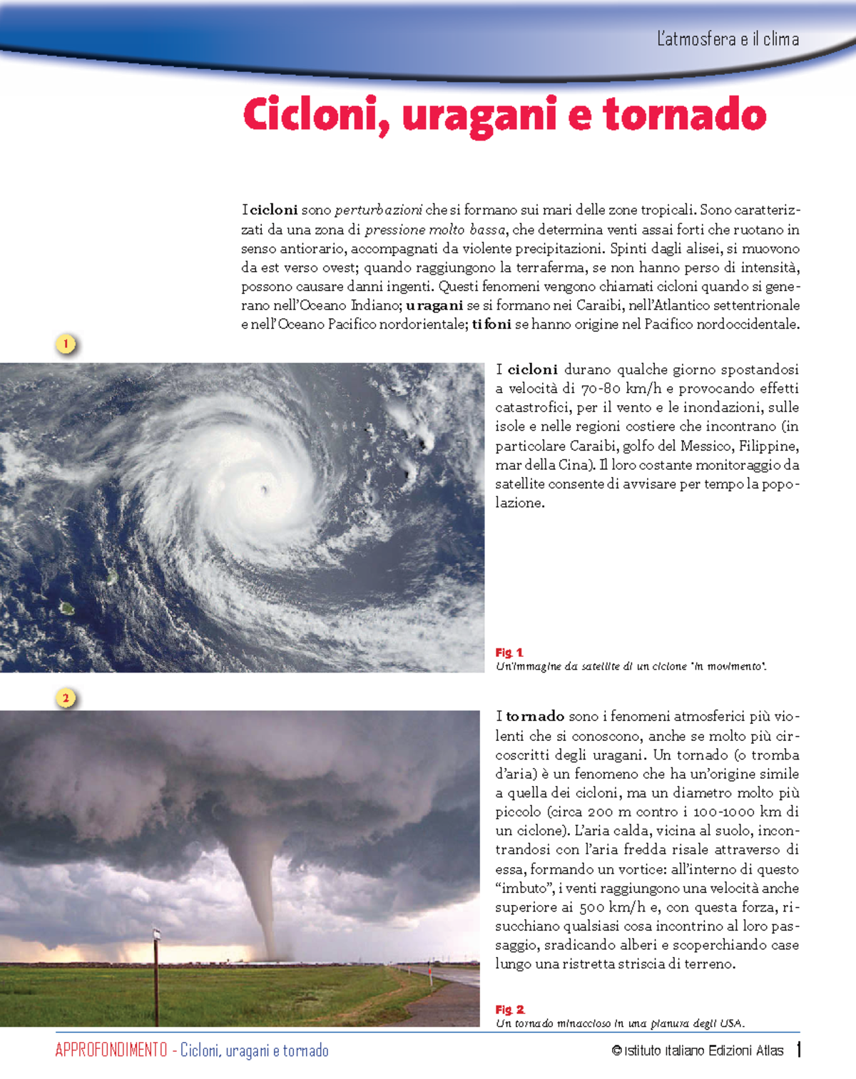 04 Cicloni Uragani Tornado - L’atmosfera E Il Clima Cicloni, Uragani E ...