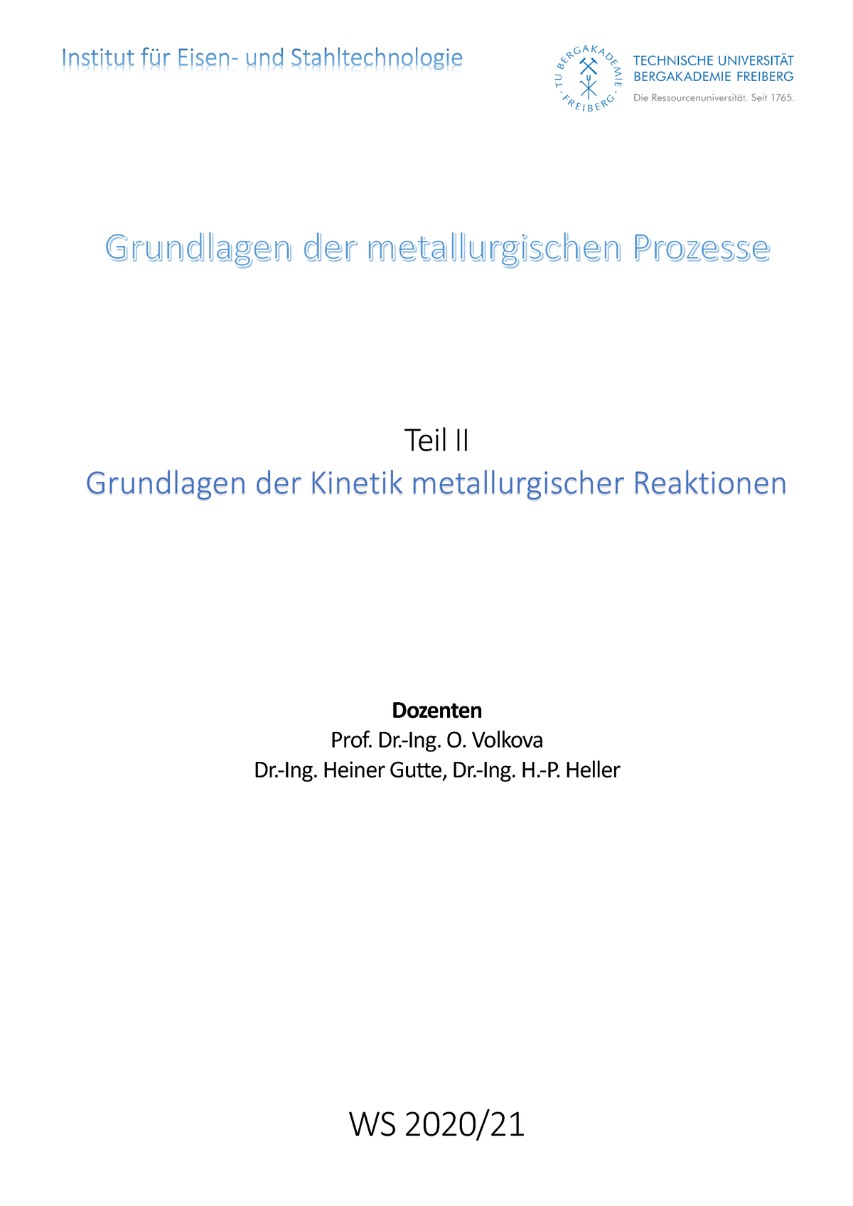 Physikalische Chemie Grundlagen Kinetik - Teil II Grundlagen Der ...