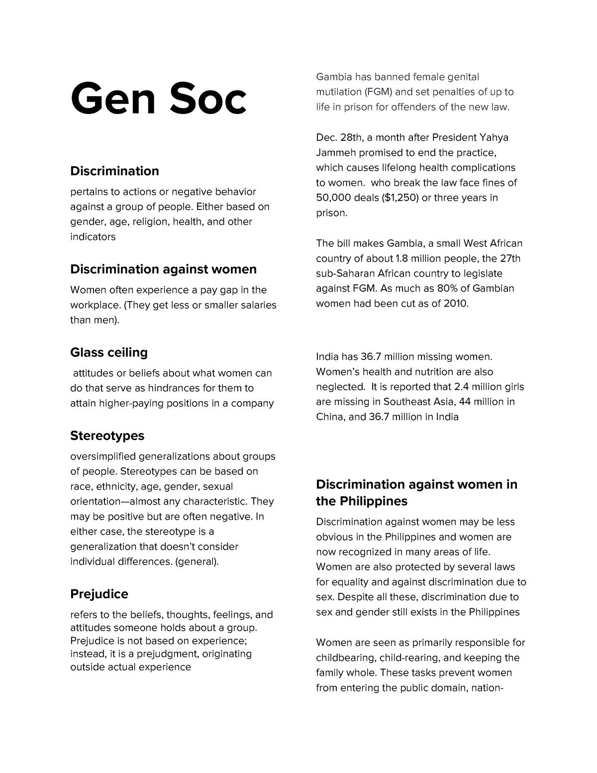 Gen Soc Reviewer-Monter - Gen Soc Discrimination Pertains To Actions Or ...