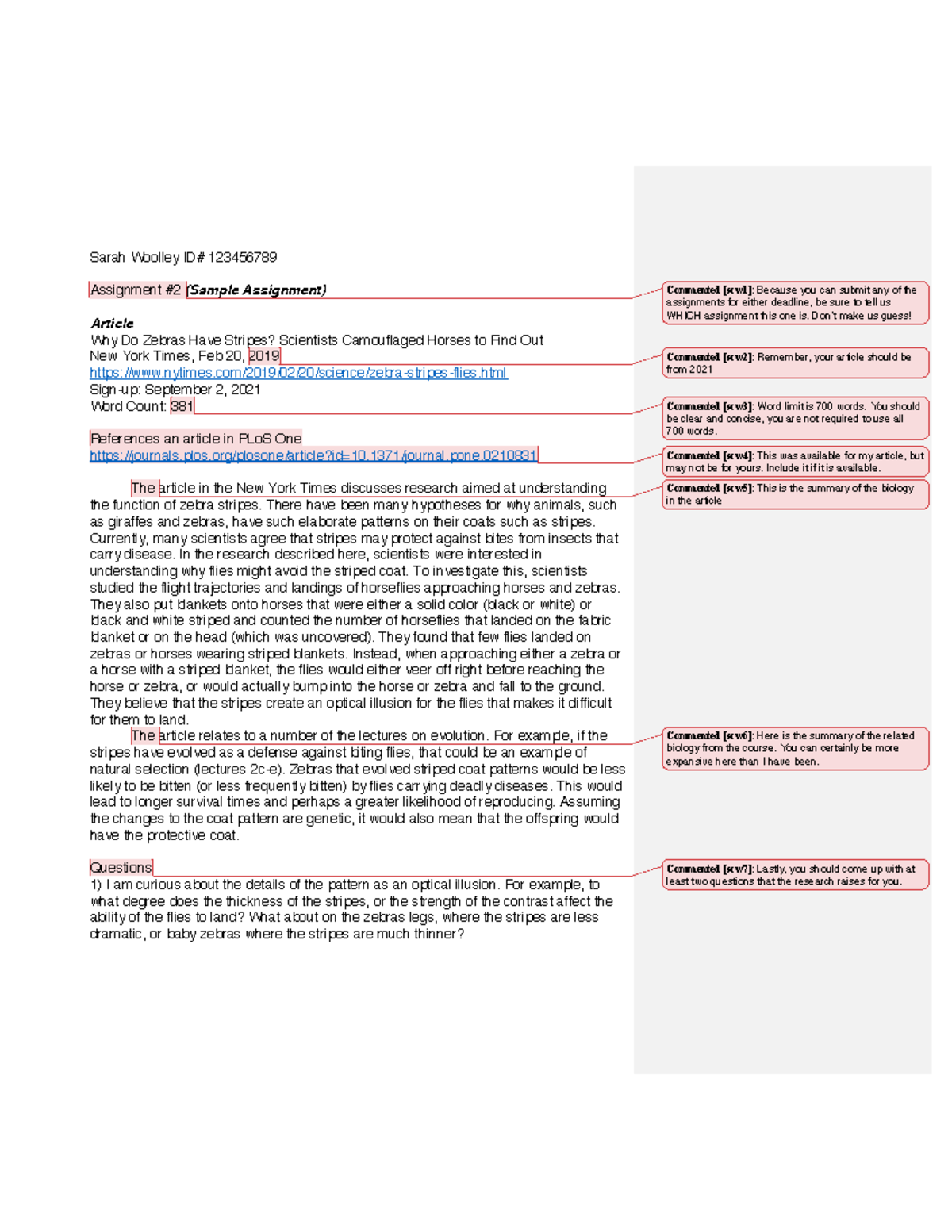 Assignment#2 example - Assignment expectations with detailed criteria ...