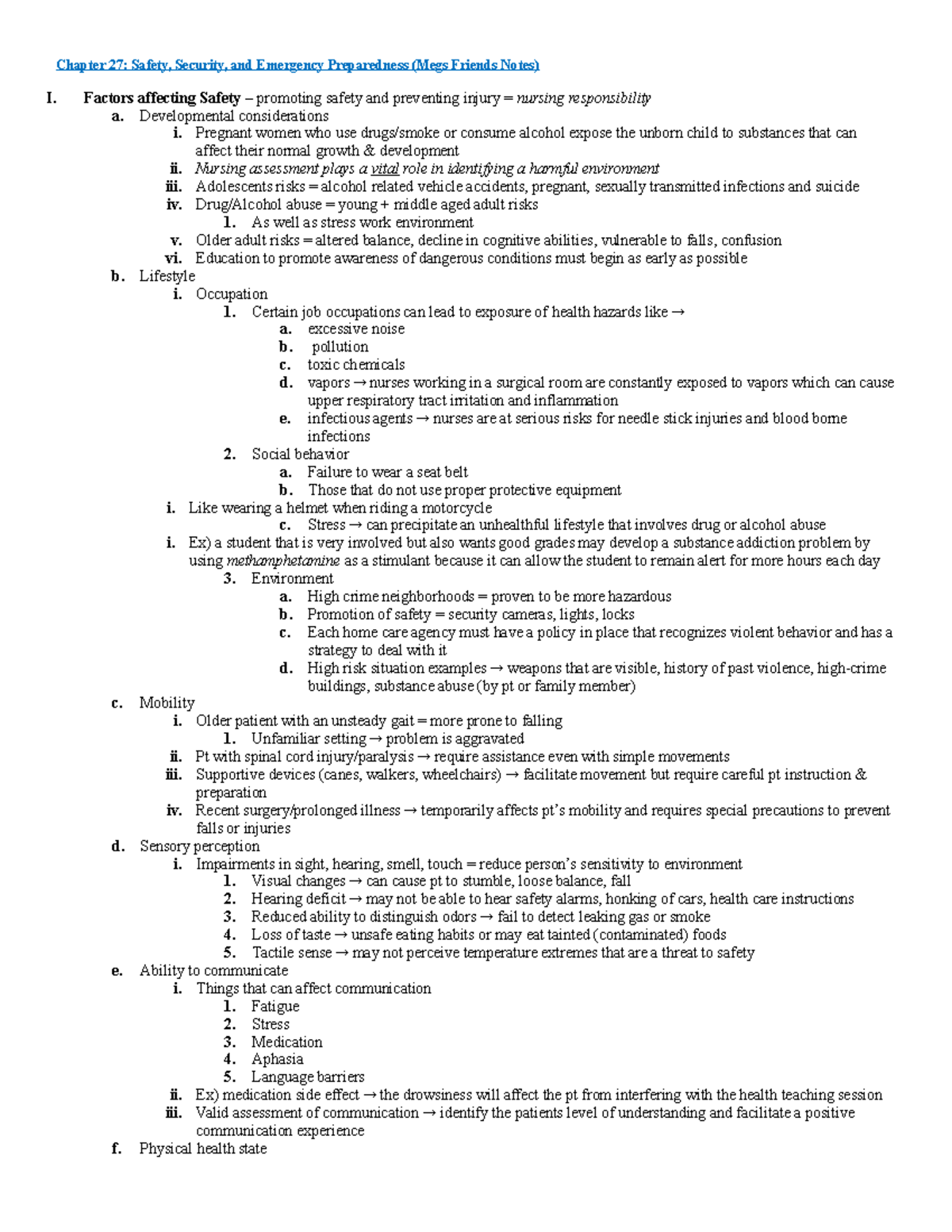 Chapter 26 - Safety - Summary Foundations - Chapter 27: Safety ...