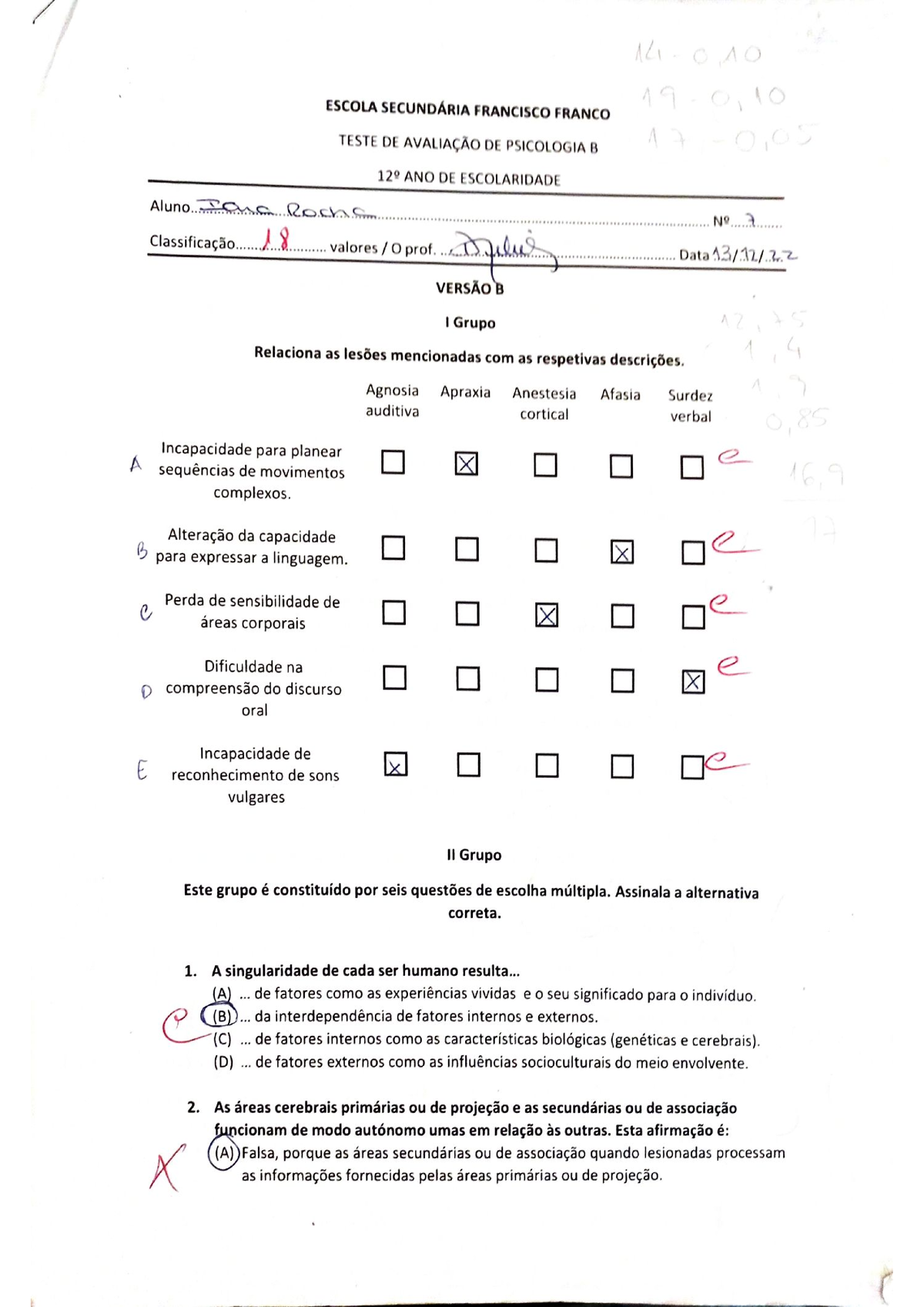 Teste Psico 2 - Psicologia B - Studocu