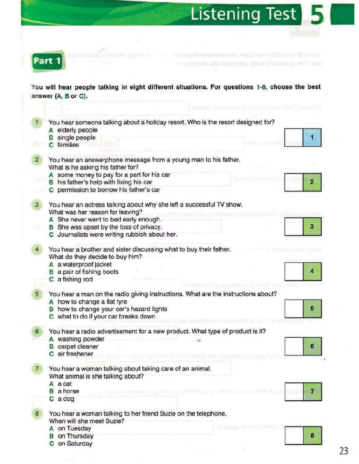 Was Passiert Wenn Anhörungsbogen Nicht Zurückgeschickt Wird Listening - test 5 - Tiếng Anh 3C - Studocu