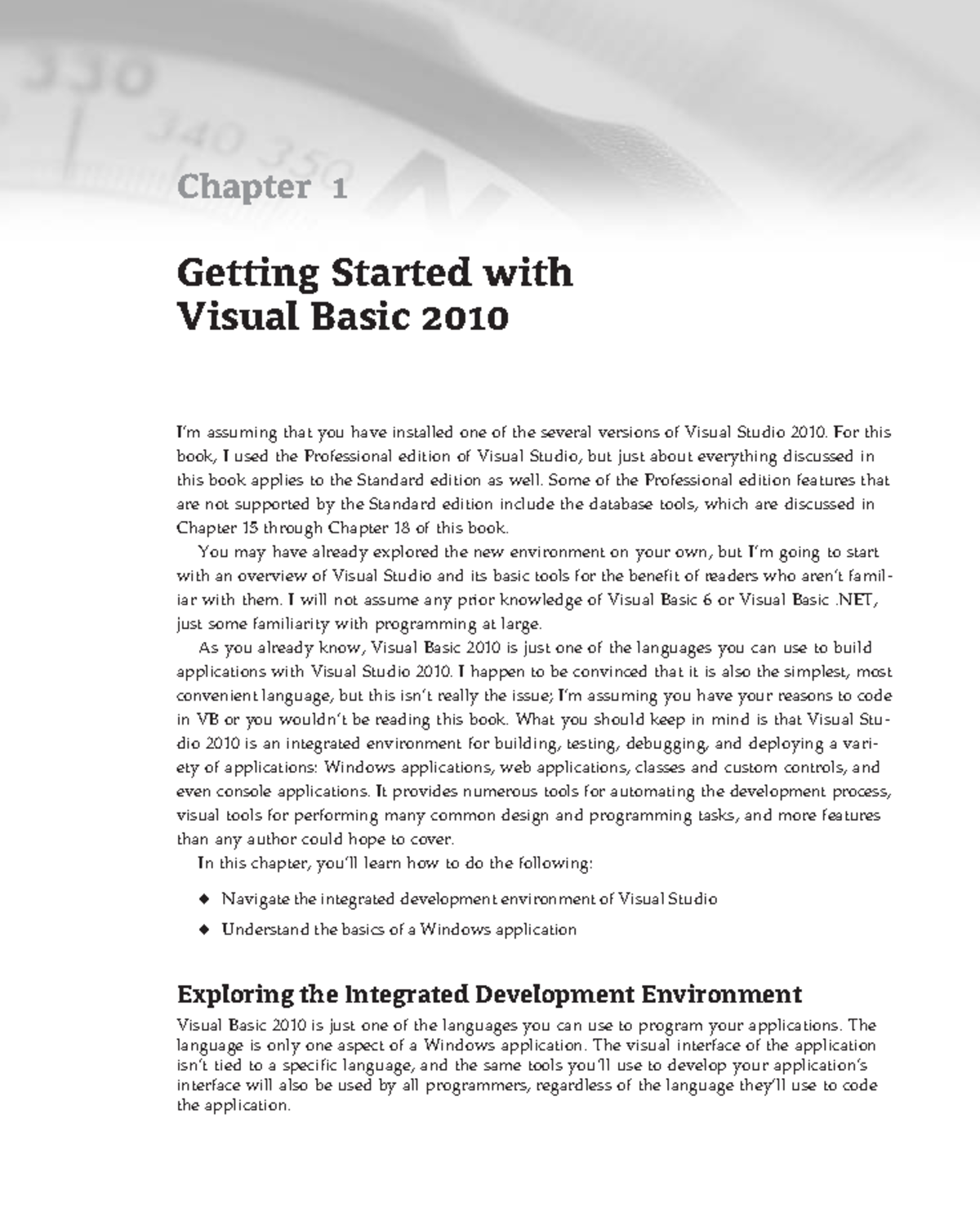 Chapter 2 Getting Started With Visual Basic 2010 - Chapter 1 Getting ...