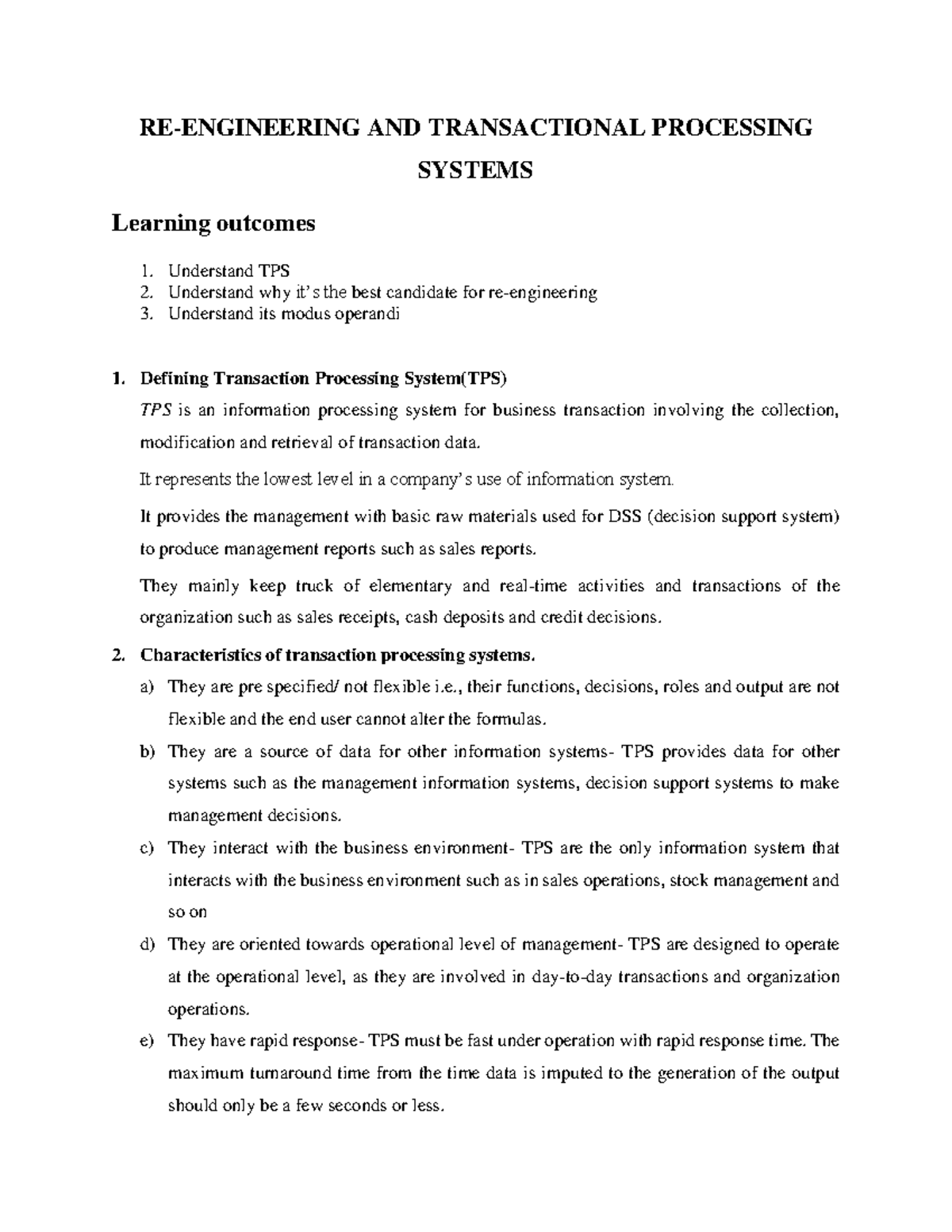 Business Process Reengineering - RE-ENGINEERING AND TRANSACTIONAL ...