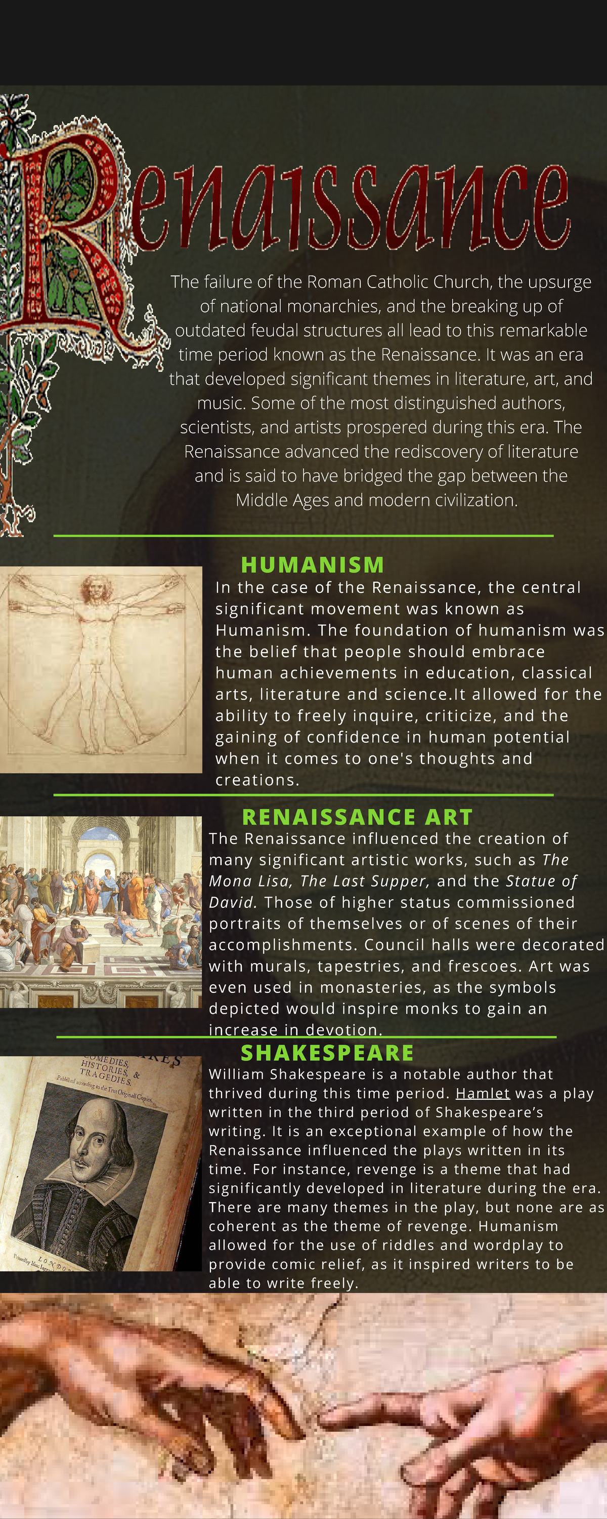 CA Handout - assignment - In the case of the Renaissance, the central ...