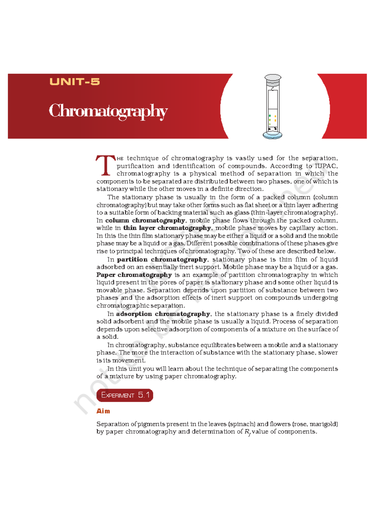 Lelm105 study of chromatography UNIT Chromatography T HE technique