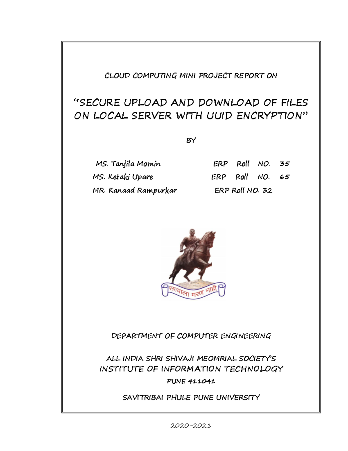 Cloud Computing Mini Project CLOUD COMPUTING MINI PROJECT REPORT ON cloud-computing-mini-project-cloud-computing-mini-project-report-on
