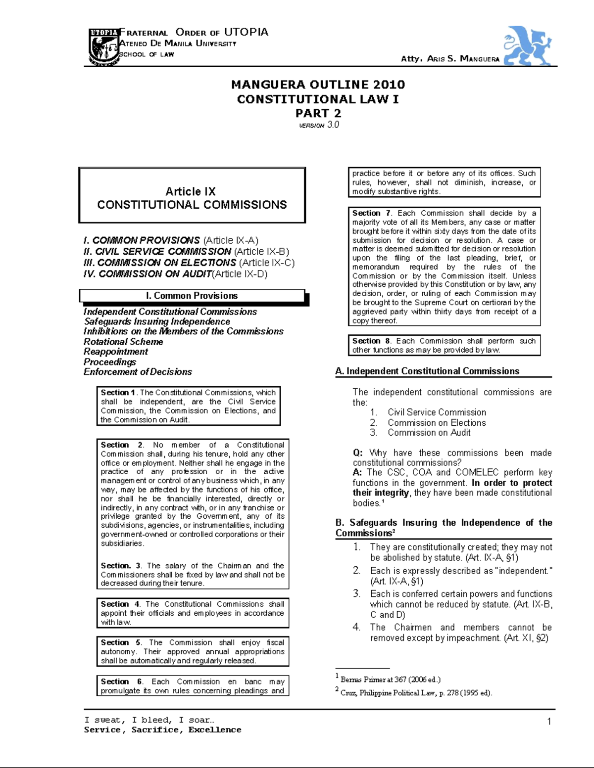 Utopia consti reviewer part 2 version 3 - ATENEO DE MANILA UNIVERSITY ...