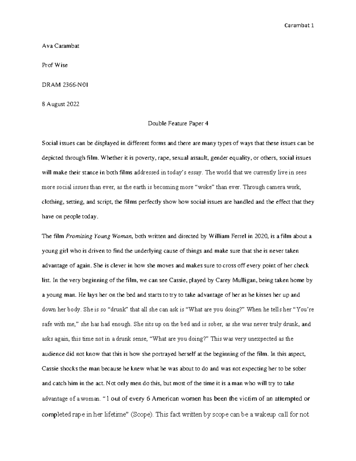 Document 8 - friend work - Ava Carambat Prof Wise DRAM 2366-N 8 August ...
