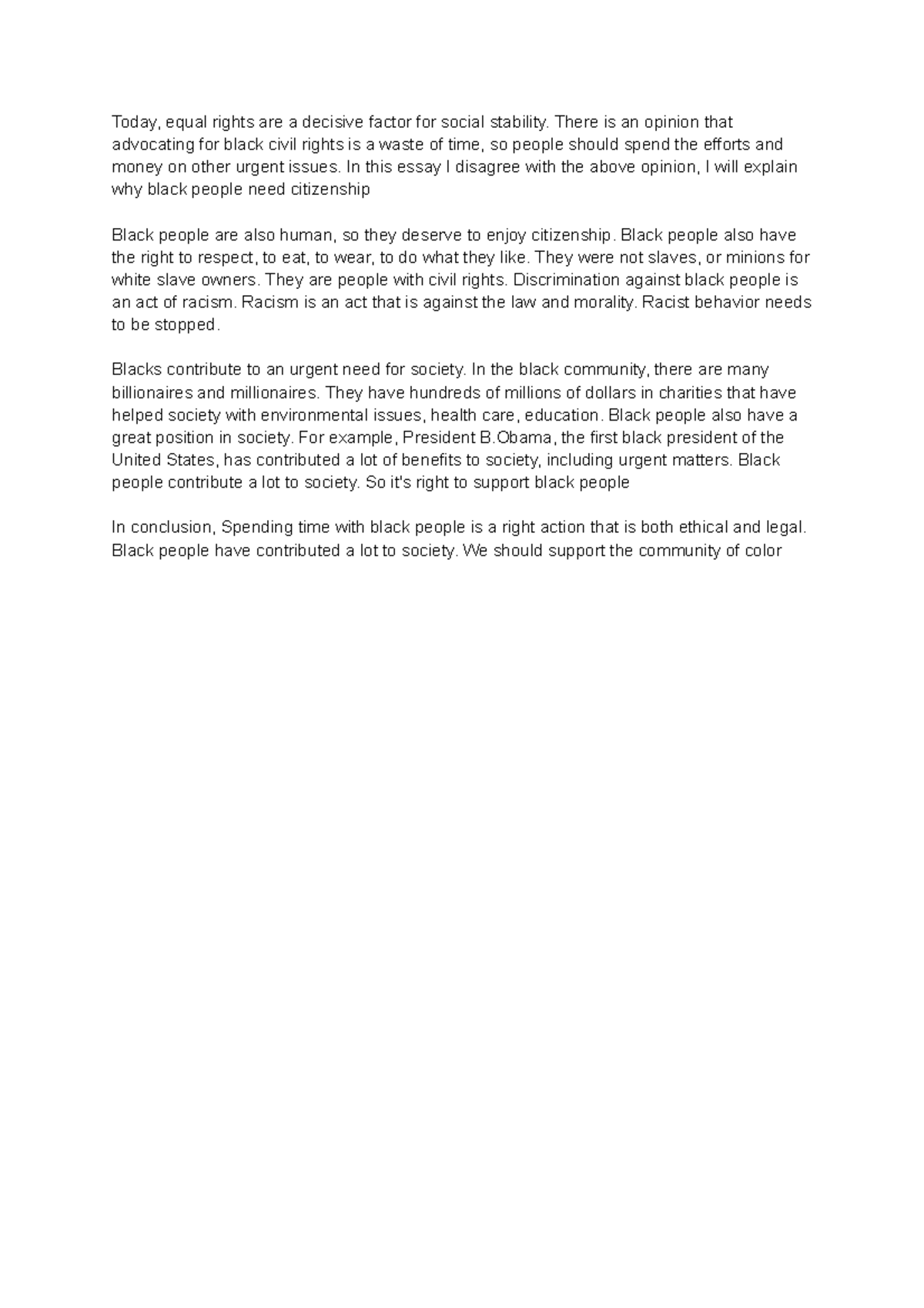 a - Writing Skills Skillpa - Today, equal rights are a decisive factor ...