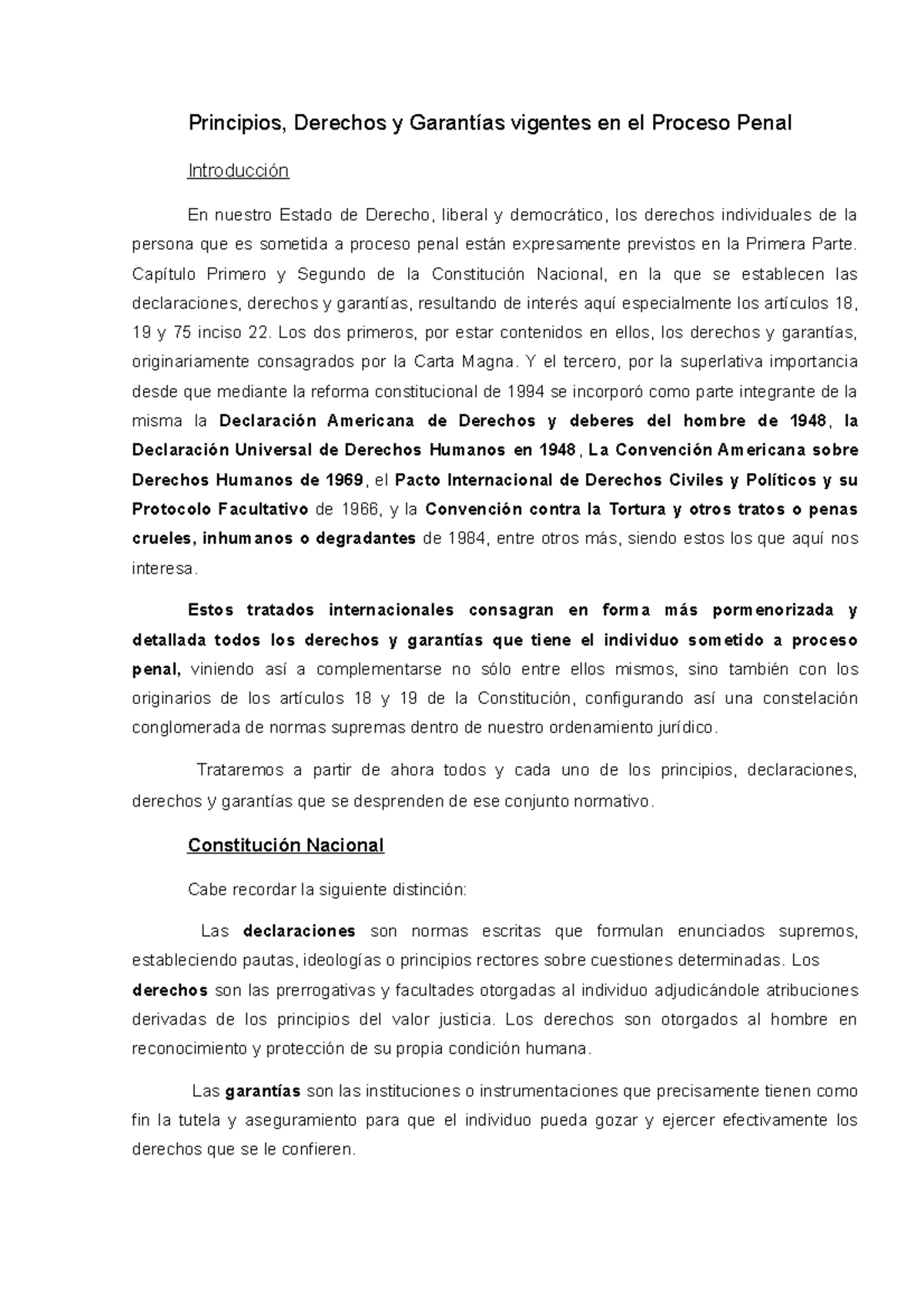 Principios, Derechos Y Garantias Vigentes EN EL Proceso Penal ...