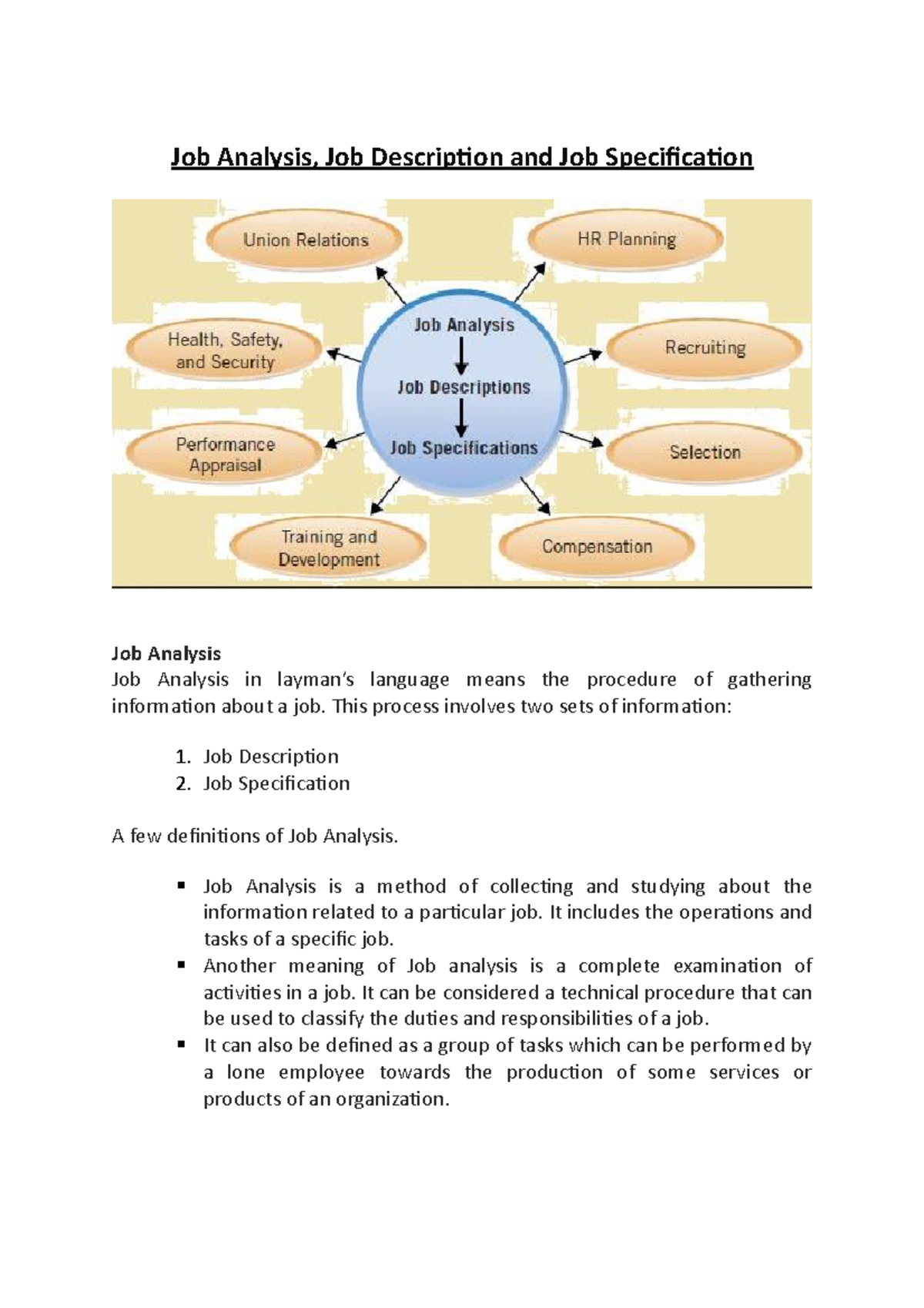 Job Analysis HRM The Changing Environment Job Analysis, Job