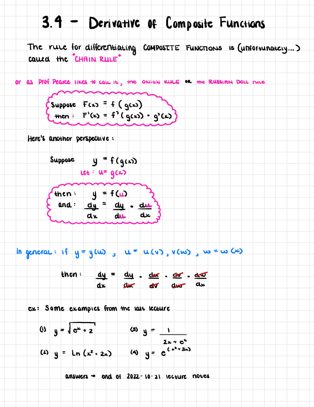 34 Derivative Of Composite Functions 3 Derivative Of Composite Functions The Rule For 0920