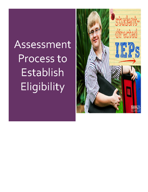 GCU SPD-320 Topic 1 Assignment - Assessment Process to Establish ...